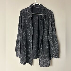 Torrid Rayon Twill Button Up Long Sleeve Shirt